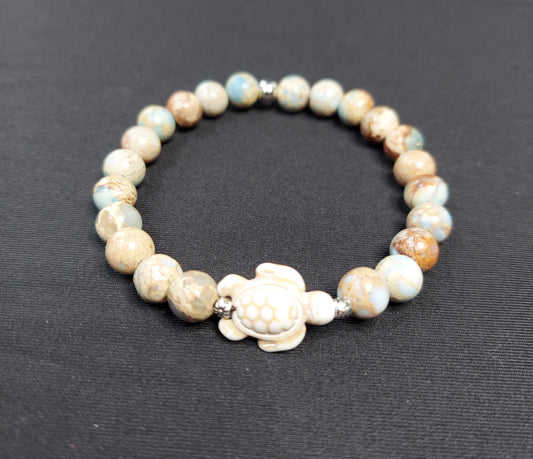 Jasper Bracelet with Turtle - by Elaine B.