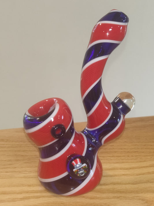 Grateful Dead pipe Jerry Garcia steal your face Americana patriotic USA stand up "squatlock" sherlock pipe. By Christian Meehan. Signed 2025
