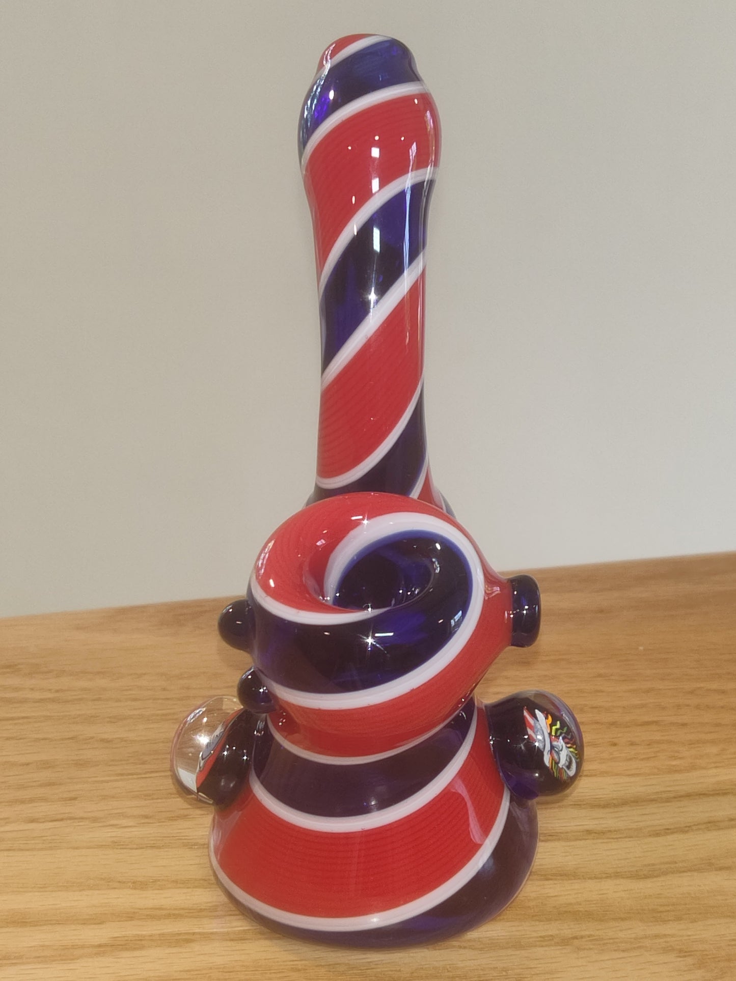 Grateful Dead pipe Jerry Garcia steal your face Americana patriotic USA stand up "squatlock" sherlock pipe. By Christian Meehan. Signed 2025
