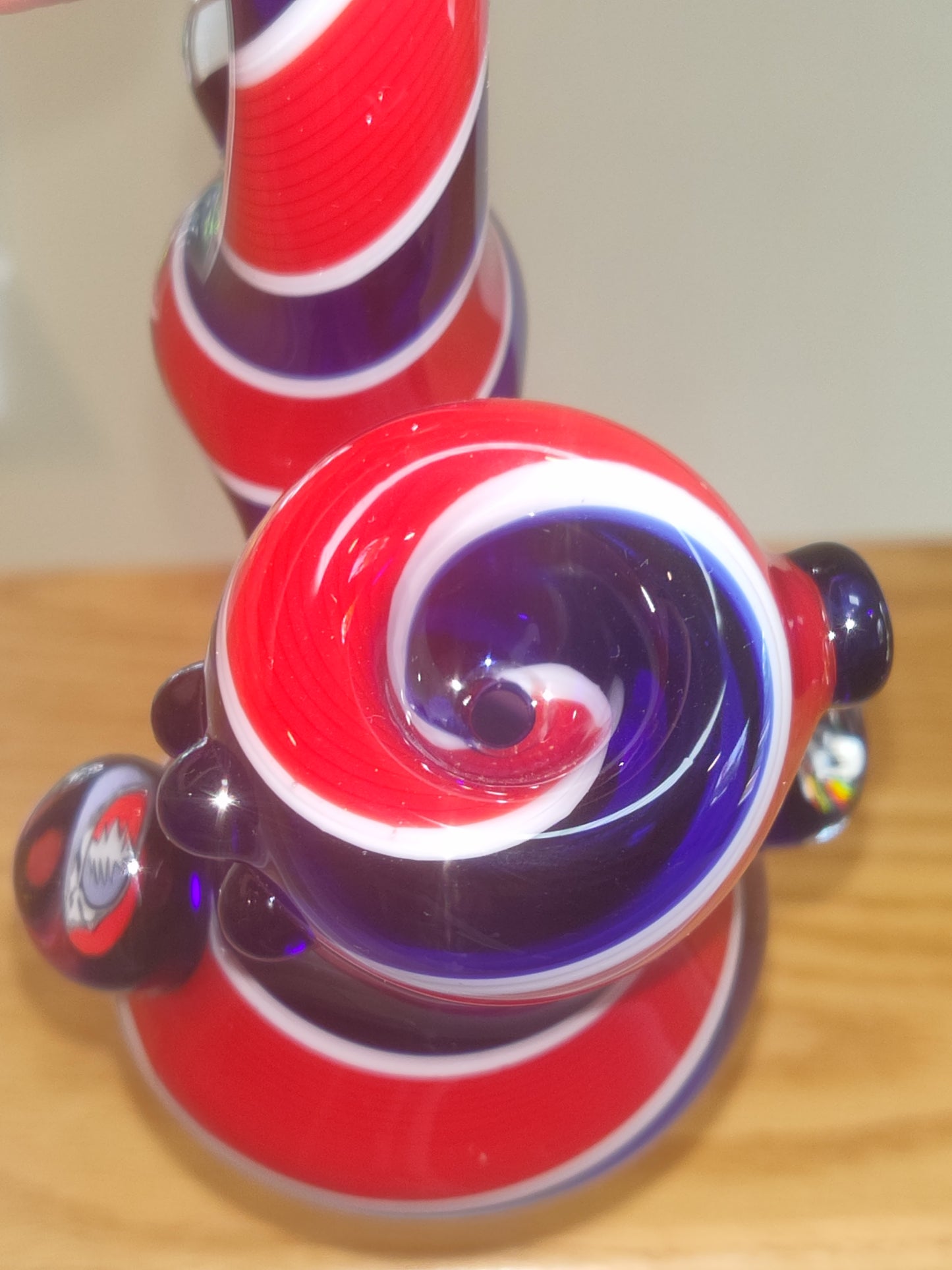 Grateful Dead pipe Jerry Garcia steal your face Americana patriotic USA stand up "squatlock" sherlock pipe. By Christian Meehan. Signed 2025