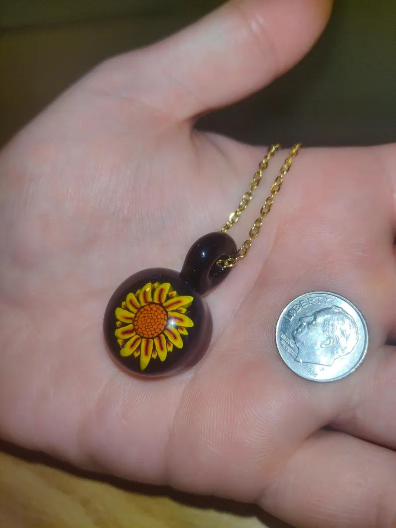 Sunflower Glass Pendant Necklace - By: Christian Meehan