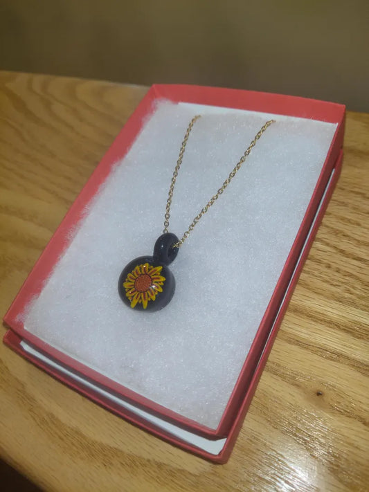 Sunflower Glass Pendant Necklace - By: Christian Meehan