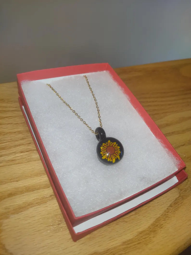 Sunflower Glass Pendant Necklace - By: Christian Meehan