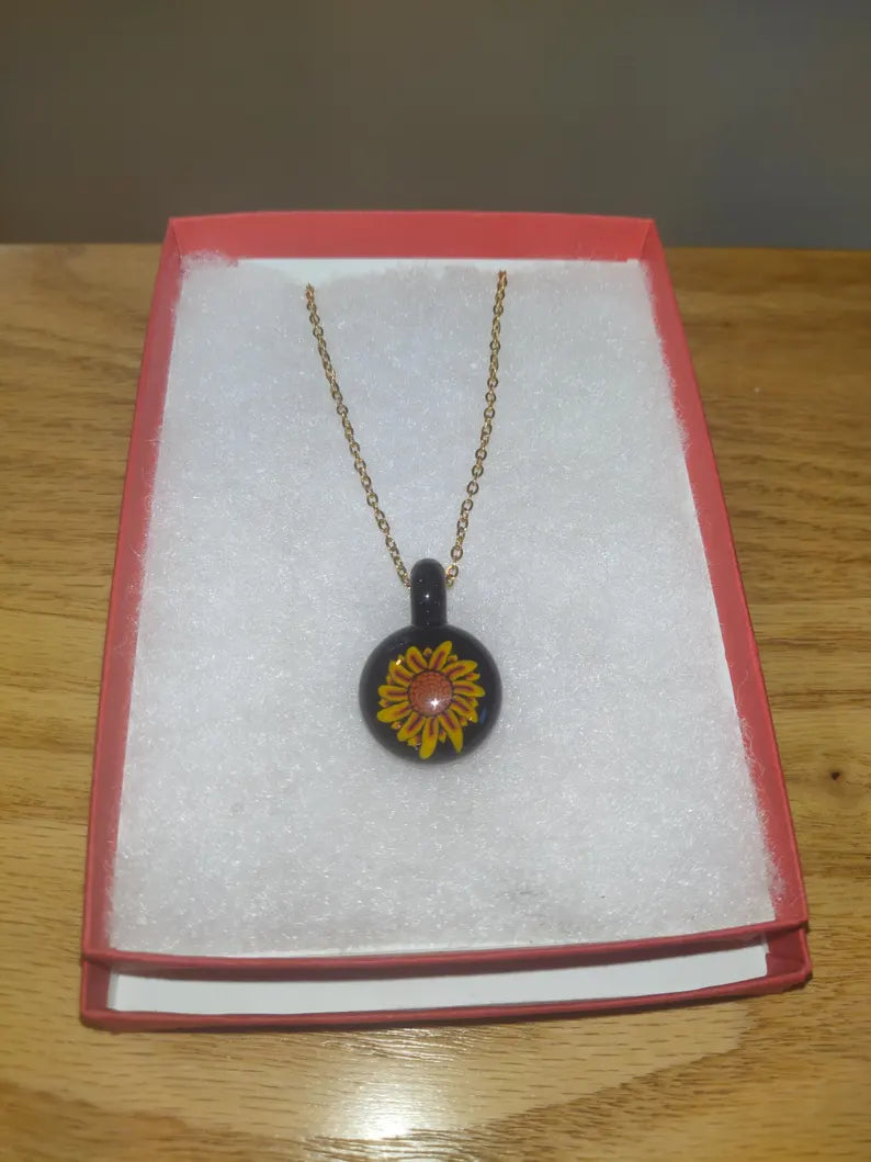 Sunflower Glass Pendant Necklace - By: Christian Meehan