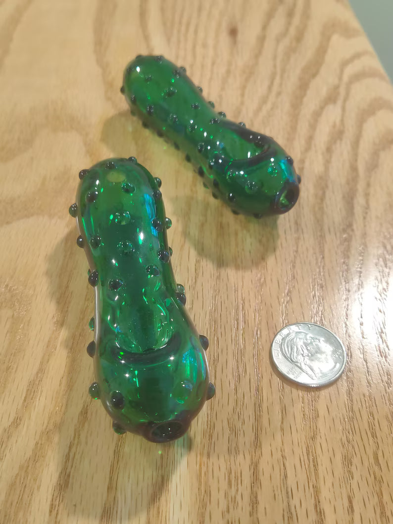 Glass Pickle Pipe Handmade By: Christian Meehan