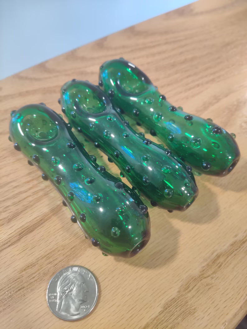 Glass Pickle Pipe Handmade By: Christian Meehan